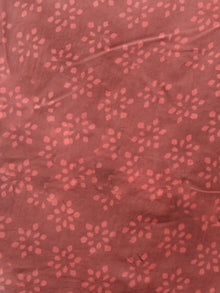 Rosewood Pink White Hand Block Printed Cotton Mul Saree - S031702967