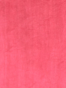 Punch Pink Ivory Maheshwari Silk Hand Block Printed Saree With Zari Border - S031702969