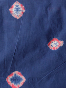 Indigo Pink White Hand Shibori Dyed Saree Cotton Mul Saree - S031702976