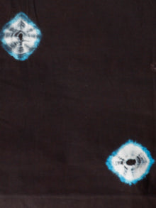 Black Sky Blue White Hand Shibori Dyed Saree Cotton Mul Saree - S031702978