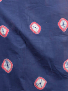 Indigo Pink White Hand Shibori Dyed Saree Cotton Mul Saree - S031702979