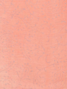Peach Blue Balck Hand Block Printed Chiffon Saree with Zari Border - S031702990