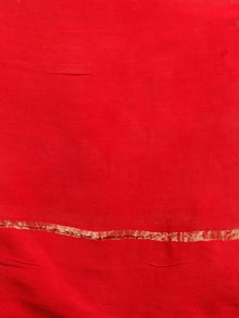 Red Ivory Maheshwari Silk Hand Block Printed Saree With Zari Border - S031702992