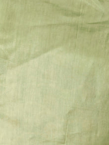 Pistacho Green Ivory Chanderi Silk Hand Block Printed Saree With Geecha Border - S031702993
