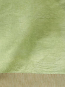 Pistachio Green White Chanderi Silk Hand Block Printed Saree With Geecha Border - S031702938