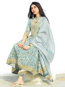 Nayab Manal - Set of Anarkali Kurta Pants & Dupatta - KS25F2554D