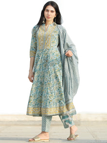 Nayab Manal - Set of Anarkali Kurta Pants & Dupatta - KS25F2554D