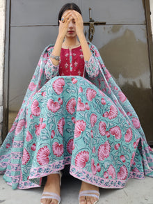 Gulal Dia Set Of Anarkali Pants Dupatta