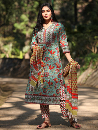 Jashn Isha - Set of Kurta Pants & Dupatta - KS60G2400D