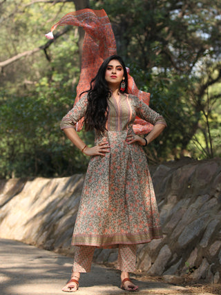 Jashn Falak - Set of Anarkali Kurta Pants & Dupatta - KS25E2387D