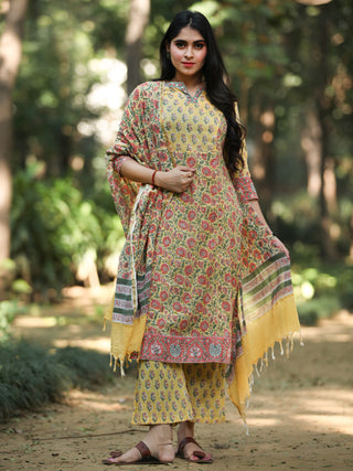 Rangrez Aaina - Set of Kurta Palazzo & Dupatta - KS58A2317D
