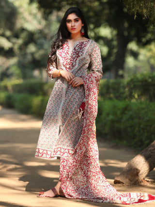 Jashn Noor - Set of Kurta Pants & Dupatta - KS78B2406D