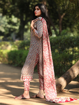 Jashn Noor - Set of Kurta Pants & Dupatta - KS78B2406D