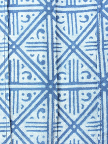 Indigo Hand Block Printed Elasticated Waist Pleated Cotton Palazzo - P1117017