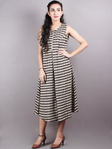 Hand Block Printed Zip And Flared Sleeveless and trendy  Cotton Dress