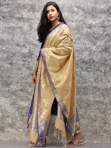 Banarasi Kanni Silk Dupatta With Zari Work - Beige & Gold - D04170889