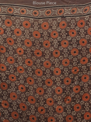 Indigo Pink Rust Bandhej Modal Silk Saree With Ajrakh Printed Pallu & Blouse - s031704140