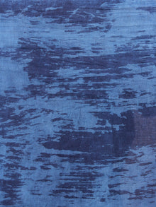 Indigo Cotton Hand Block Printed Saree in Natural Colors - S03170249