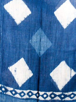 Indigo Bagru Hand Printed Handloom Cotton Stole- S6317009
