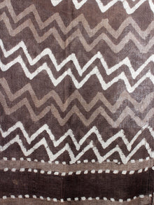 Brown Bagru Hand Printed Handloom Cotton Stole- S6317010