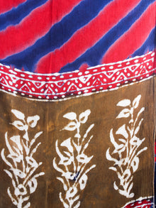 Multi Color Bagru Hand Printed Handloom Cotton Stole- S6317013