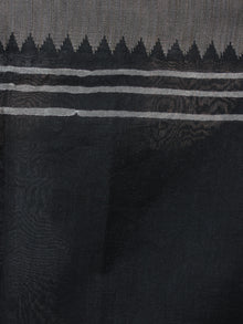 Black Red Hand Block Printed in Natural Vegetable Colors Chanderi Saree With Geecha Border - S03170375