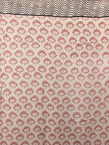 Beige Red Cotton Hand Block Printed Saree - S03170161