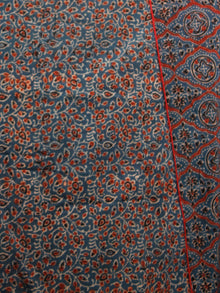 Indigo Black Maroon Beige Ajrakh Hand Block Printed Skirt  - S40F653