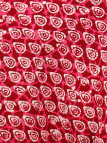Maroon Pink White Hand Block Printed Skirt  - S40F333
