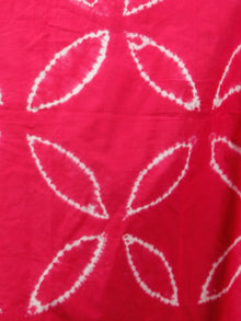 Pink White Shibori Hand Block Printed Straight Skirt With Side Slits - S40F265