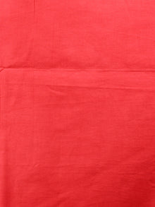 Red White Hand Block Printed Chanderi Unstitched Kurta & Chanderi Dupatta With Cotton Salwar - S1628002