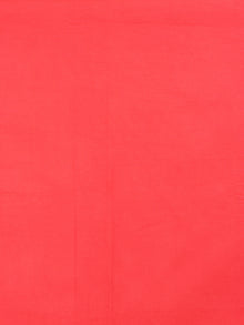 Red White Hand Block Printed Chanderi Unstitched Kurta & Chanderi Dupatta With Cotton Salwar - S1628004