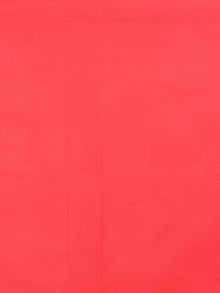 Red White Hand Block Printed Chanderi Unstitched Kurta & Chanderi Dupatta With Cotton Salwar - S1628004