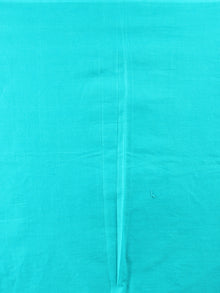 Sea Green White Hand Block Printed Chanderi Unstitched Kurta & Chanderi Dupatta With Cotton Salwar - S1628005