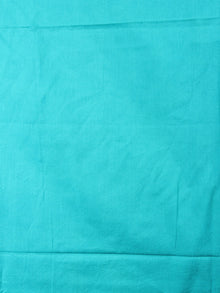 Sea Green White Hand Block Printed Chanderi Unstitched Kurta & Chanderi Dupatta With Cotton Salwar - S1628010
