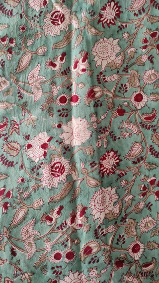 Hand Block Printed Cotton Fabric Per Meter - F001F2648