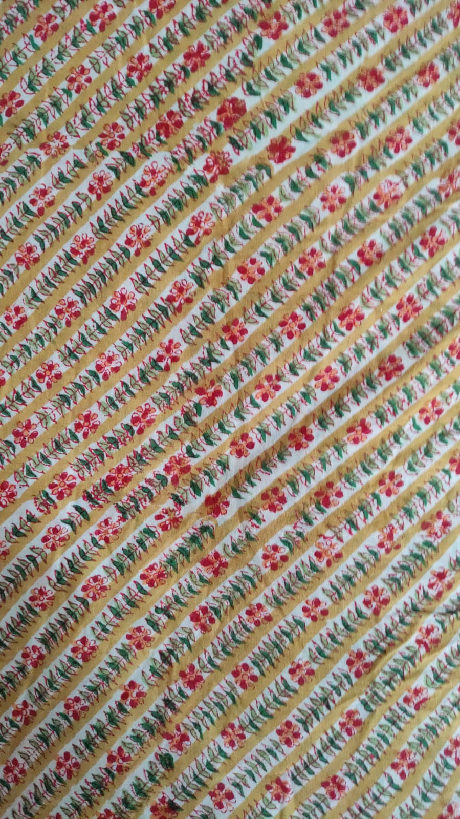 Hand Block Printed Cotton Fabric Per Meter - F001F2642