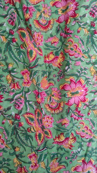 Hand Block Printed Cotton Fabric Per Meter - F001F2644