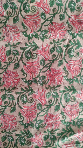 Hand Block Printed Cotton Fabric Per Meter - F001F2645