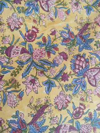 Hand Block Printed Cotton Fabric Per Meter - F001F2649