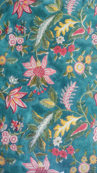 Hand Block Printed Cotton Fabric Per Meter - F001F2651