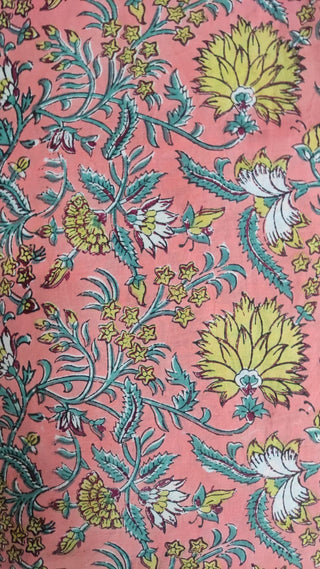 Hand Block Printed Cotton Fabric Per Meter - F001F2663