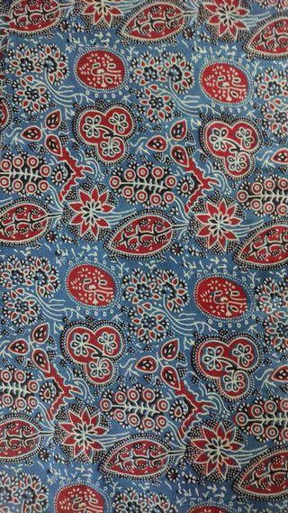 Hand Block Printed Cotton Fabric Per Meter - F001F2680