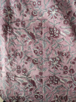 Hand Block Printed Cotton Fabric Per Meter - F001F2678