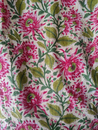 Hand Block Printed Cotton Fabric Per Meter - F001F2669