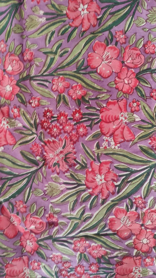Hand Block Printed Cotton Fabric Per Meter - F001F2683