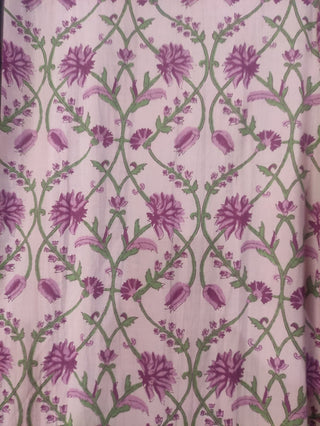 Hand Block Printed Cotton Fabric Per Meter - F001F2684