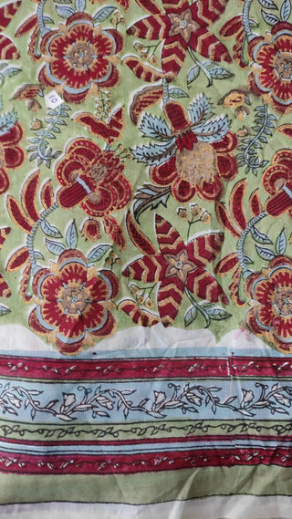 Hand Block Printed Cotton Fabric Per Meter - F001F2691