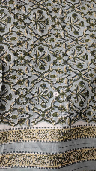 Hand Block Printed Cotton Fabric Per Meter - F001F2693