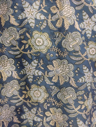 Hand Block Printed Cotton Fabric Per Meter - F001F2705